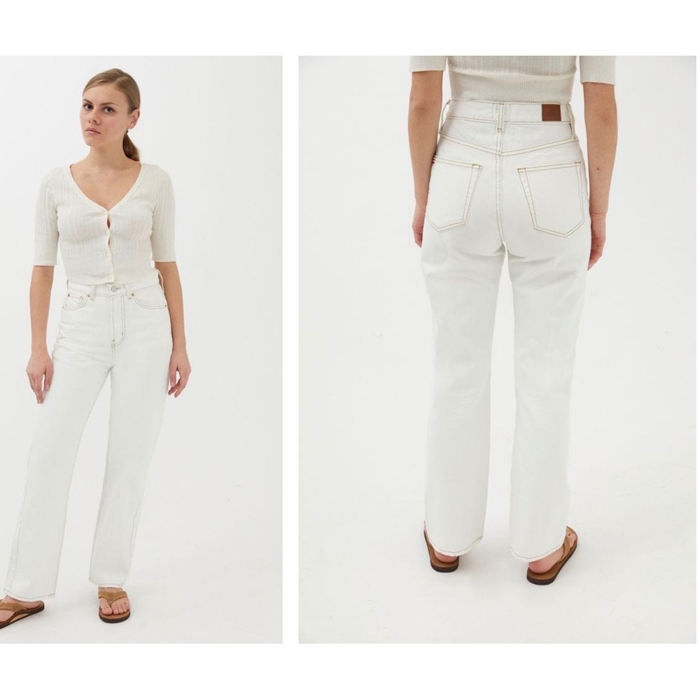 BDG Cowboy Jeans 27 White Ecru High‎ Rise Straight Leg Western Core Retro Iconic